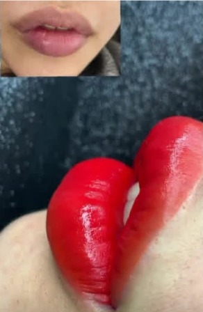So sánh đôi môi trước và sau khi phun màu